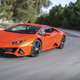 An orange Lamborghini Huracan supercar